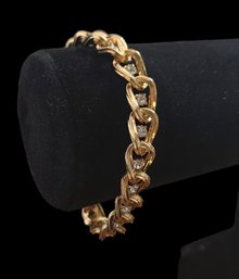 Gold Tone With White Stones Bracelet