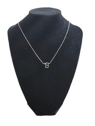 Silver Tone 'B' Pendant On Chain