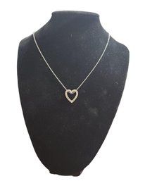 Sterling Silver Heart Shaped Pendant On Sterling Silver Chain