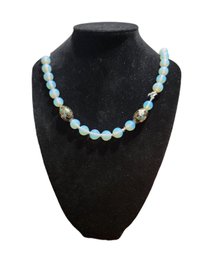 Light Blue And Asian Style Beads Necklace