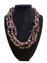 Multi-strand Brown Coral Style Necklace