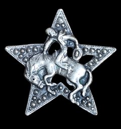 Bucking Bronco Star Brooch