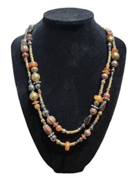 Rustic Or Middle Eastern Style Beaded Necklace