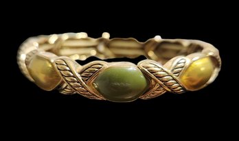 Green And Yellow With Gold Tone Bracelet