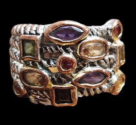 Copper And Gold Tone And Stones Ring