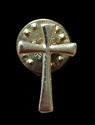 Gold Tone Cross Pin