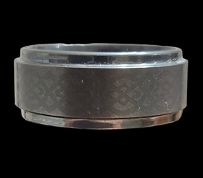 Dark Silver Tone Ring Band