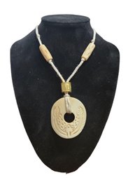 Engraved Pottery Necklace