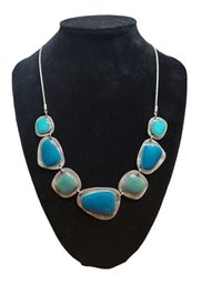 Large Blue Stones Necklace