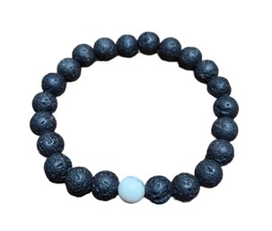 Expandable Blue Beaded Bracelet