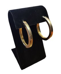 Retro Gold Tone Hoop Earrings