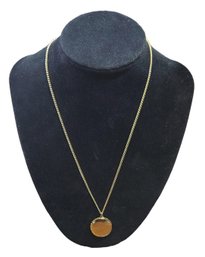 Gold Tone Locket Pendant On Chain