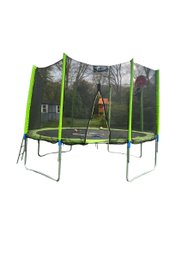 Kangaroo Hoppers Trampoline With Surround Net And Basketball Hoop