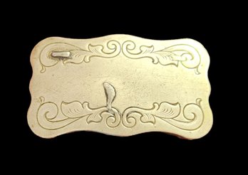 Vintage Nickel Silver Belt Buckle With Natural Patina