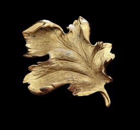 Napier Sterling Silver Gold Plated Leaf Brooch