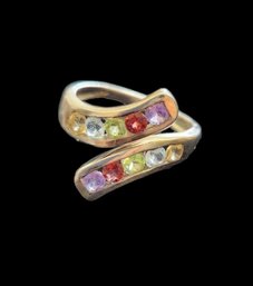 Sterling Silver Multi Color Stone Ring