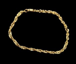 14k Gold Overlay On Sterling Silver Bracelet