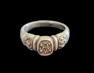 Sterling Silver Marcasite Ring, Stamped With Makers Mark