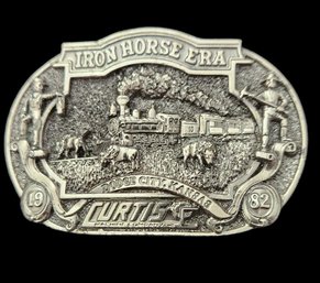 Amazing Vintage 1982 Curtis Iron Horse Era Belt Buckle