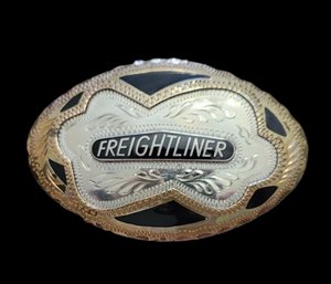 Amazing German Silver Vintage Freight-liner Belt  Buckle