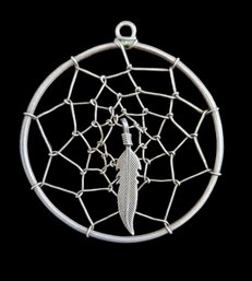 Native American Style Dream Catcher With Feather Pendant