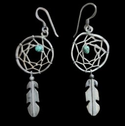 Vintage Sterling Silver Native American Earrings