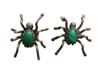 Vintage Sterling Silver Spider Earrings