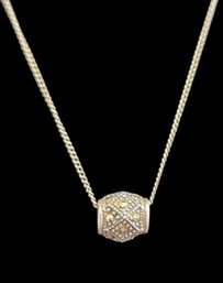 18' Sterling Silver Chain With Marcasite Pendant