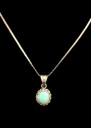 Sterling Silver Chain With Vintage Southwestern Style Pendant