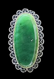 Gorgeous Vintage Jade Color Brooch