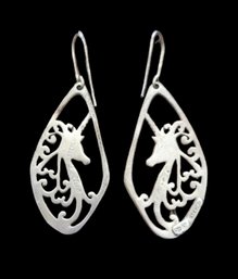 Sterling Silver Vintage Unicorn Earrings