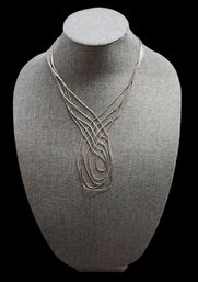 18' Sterling Silver Bib Necklace