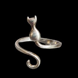 Vintage Sterling Silver Cat Ring