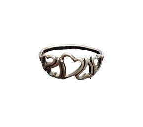 Sterling Silver Hearts Ring