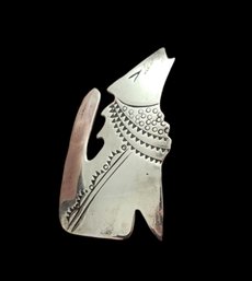 Incredible Sterling Silver Navajo 1970s Vintage Howling Wolf Brooch