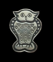 Incredible Vintage EFS Sterling Silver Wise Owl Brooch