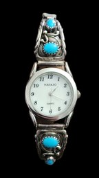 Gorgeous Vintage Sterling Silver Running Bear Navajo Native American Watch