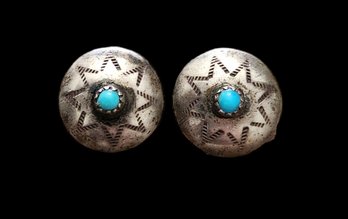 Vintage Sterling Silver Native American Earrings