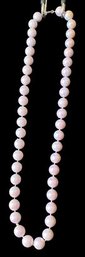 Faux Pink Pearl Necklace