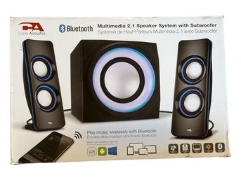 Cyber Acoustics Bluetooth Multimedia 2.1 Speaker System Color Changing With Subwoofer