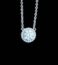 Gorgeous Sterling Silver Chain With CZ Pendant