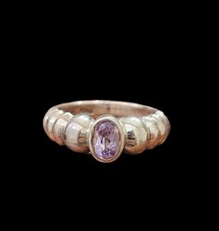 Vintage Sterling Silver Ring With Amethyst Color Stone