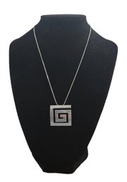 Sterling Silver Chain With Sterling Silver Pendant From Mexico
