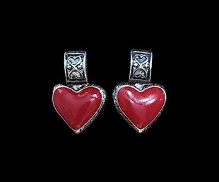 Vintage Sterling Silver Heart Earrings