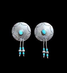 Vintage Sterling Silver Native American Earrings