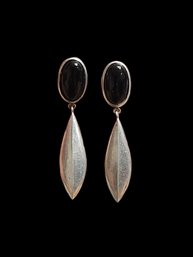 Vintage Sterling Silver Onyx Color Earrings