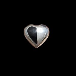 Vintage Sterling Silver Heart Brooch From Mexico