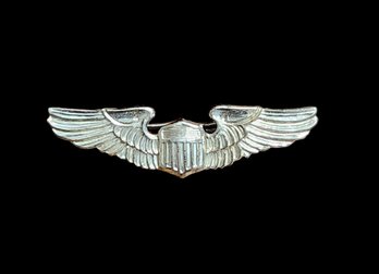 Vintage Sterling Silver Wings Pin