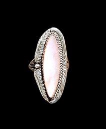 Vintage Sterling Silver Pink Opal Color Ring