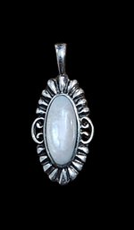 Vintage Sterling Silver, Opal Color Pendant